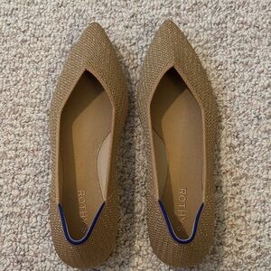 Rothy's Gold Flats with Blue Accent